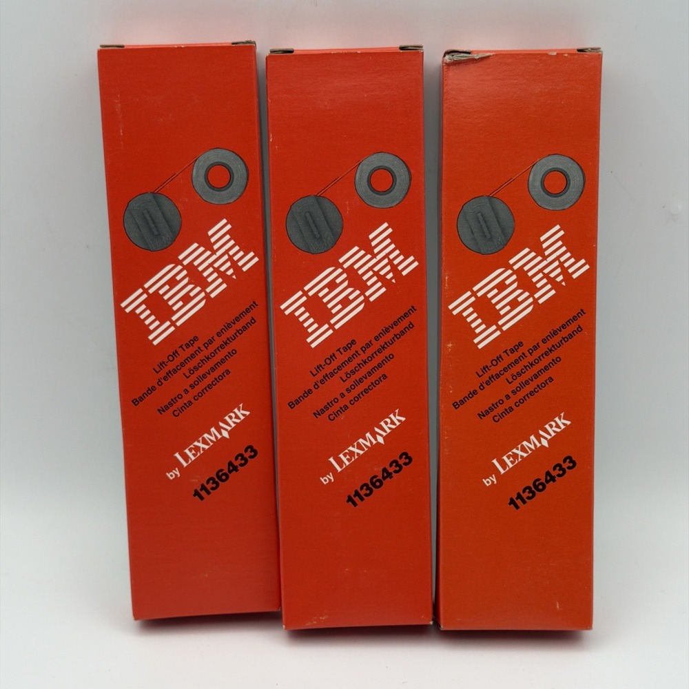 3pk IBM Lexmark 1136433 Lift-off Correction Tape Typewriter Ribbons Selectric